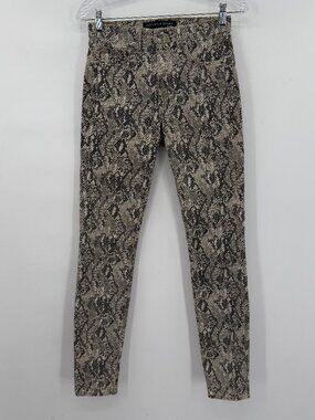 Veronica Beard Kate High Rise Snake Print Skinny Jeans Designer Size 26